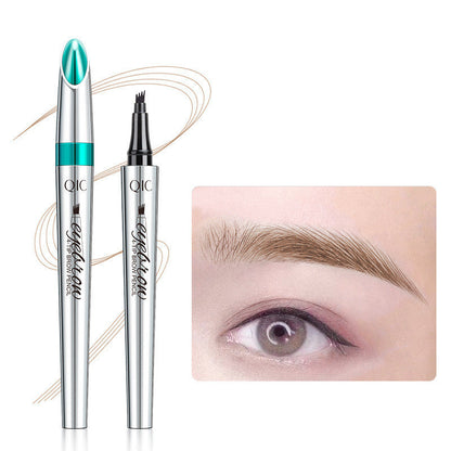 Four-Prong Microblading Brow Pen with Long-Lasting Formula for Natural Hair-Like Strokes