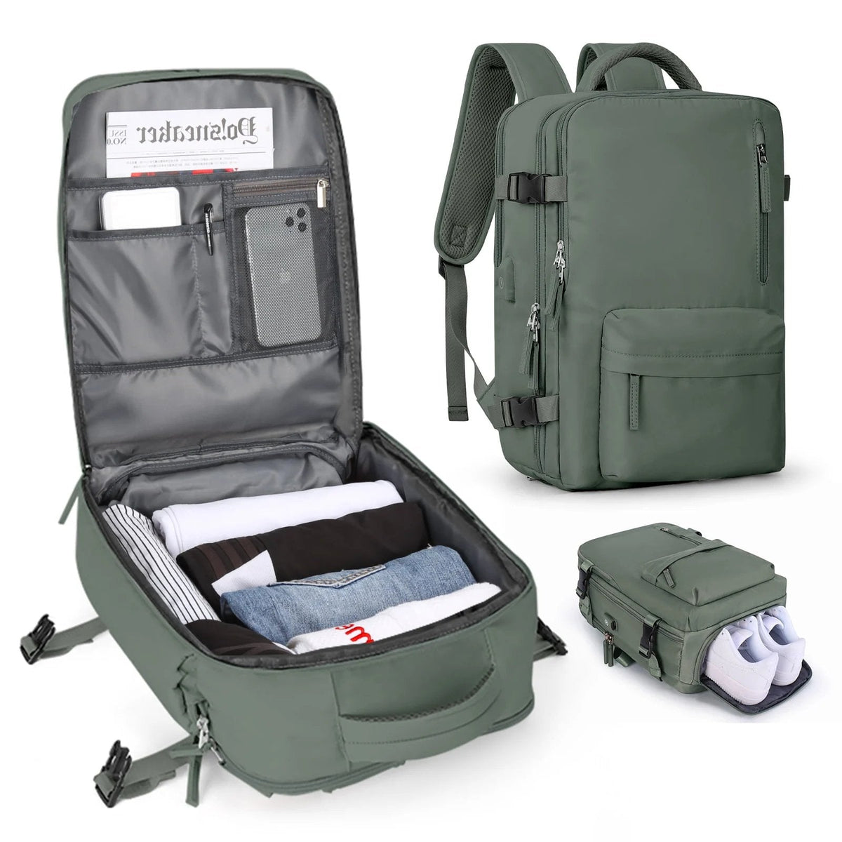 Women's Oxford Daypack with Multi-Compartment Organization for Travel, Commuting & Campus