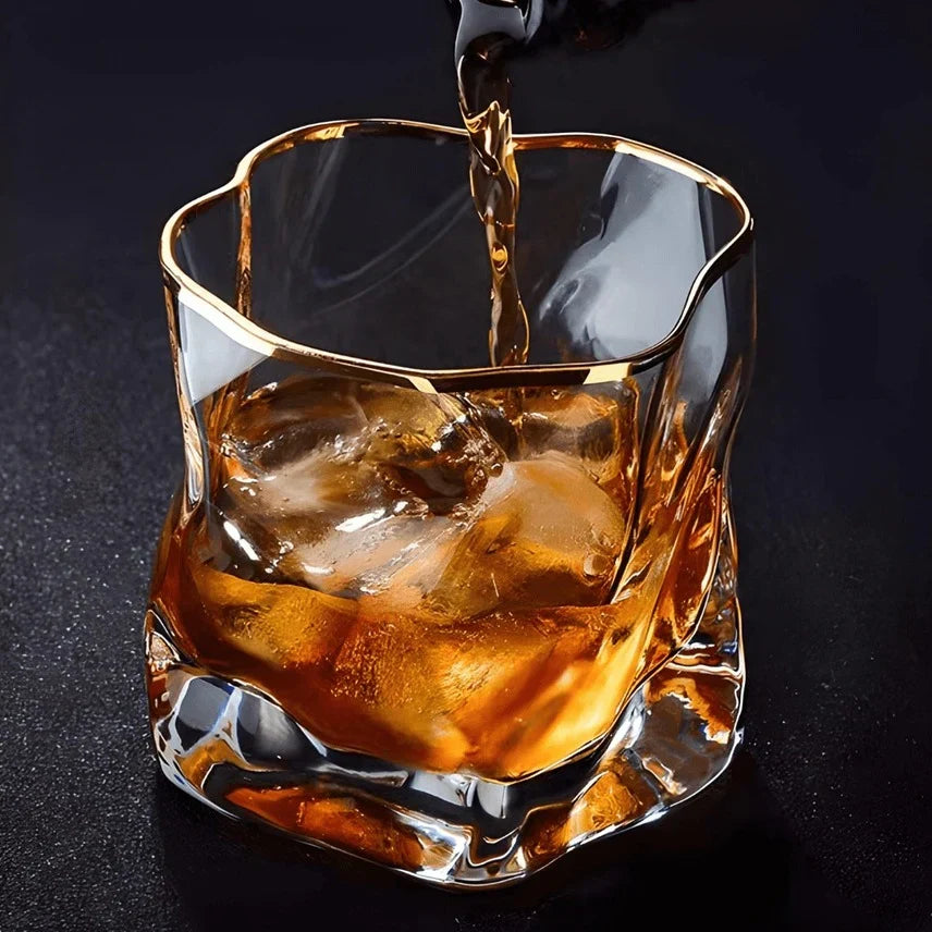 Bourbon Tasting Tumblers Ridged Crystal Glass 10 oz Spirits Drinkware Set for Scotch Cocktails Home Bar Whisky Enthusiasts Two-Piece Barware