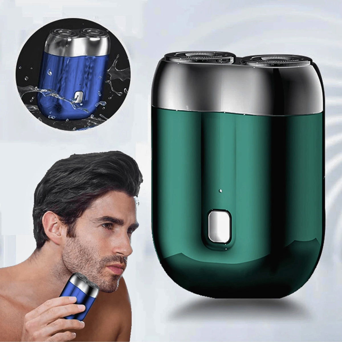 Rechargeable Waterproof Electric Shaver for Men – Travel-Size USB Charging Portable Grooming Tool for Wet & Dry Shave, Aluminum Body