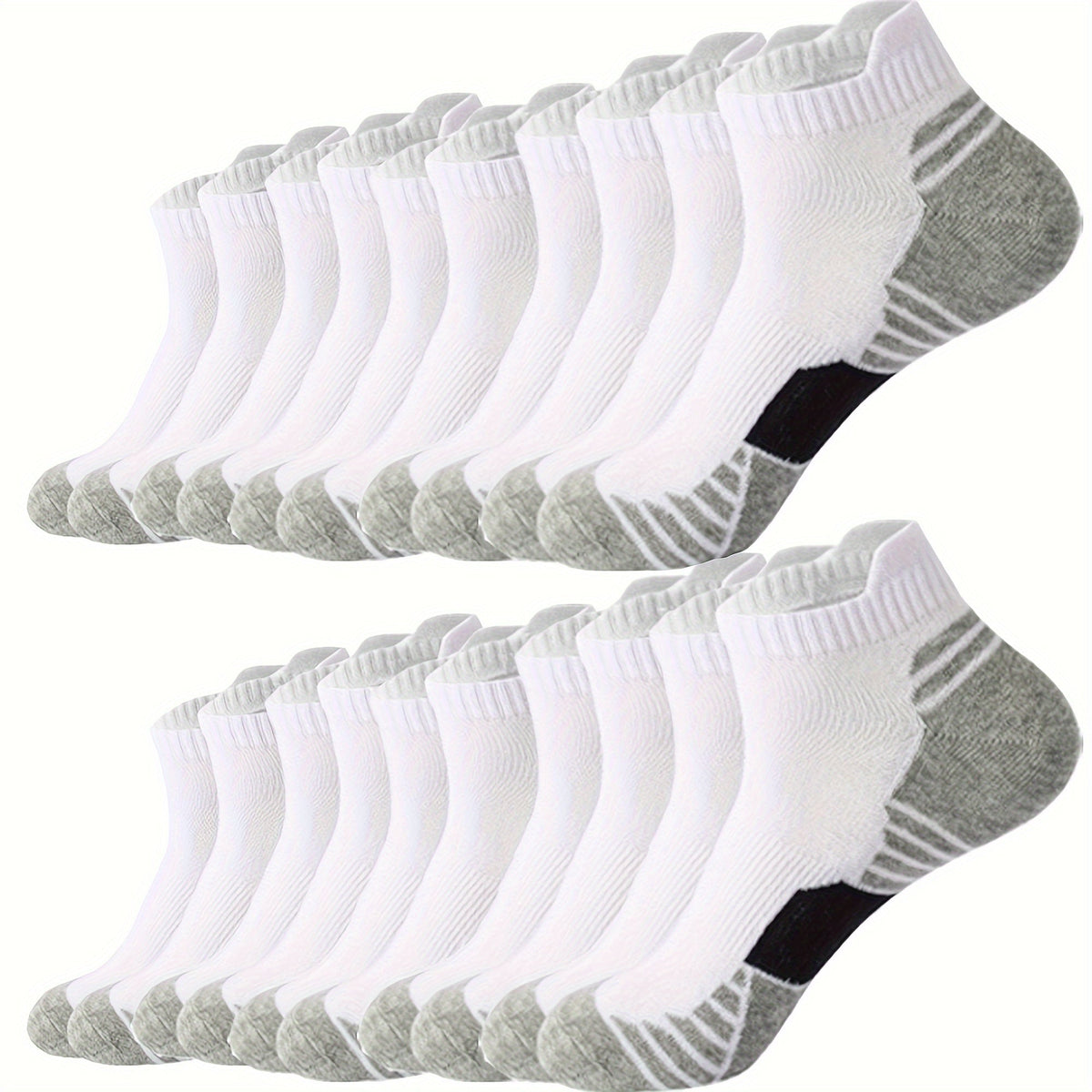 Cotton Blend Crew Socks for Men - Moisture-Wicking Pack for Work, Sports & Casual Wear - Multi-Pack Options in White, Black, Blue & Gray