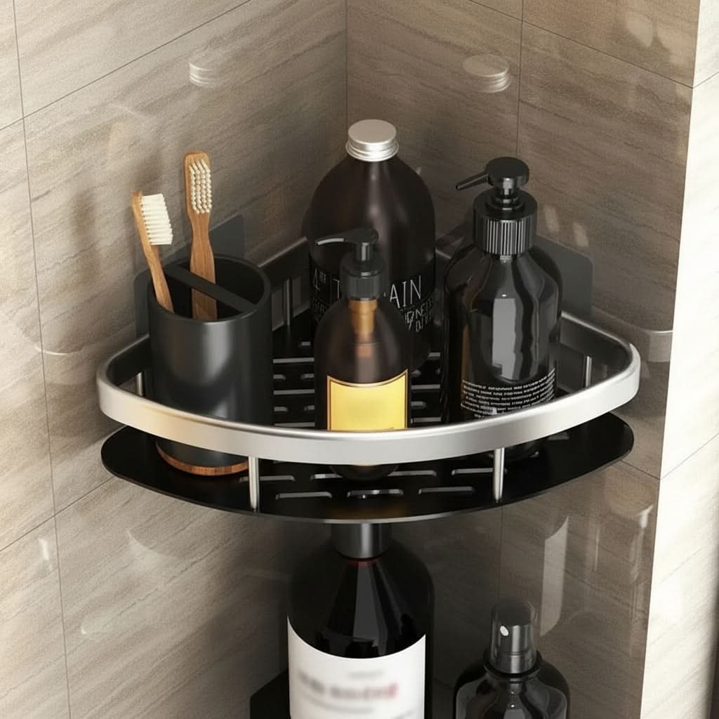 ALUVAULT – Aluminum Alloy Wall Mounted Bathroom Shelf Organizer