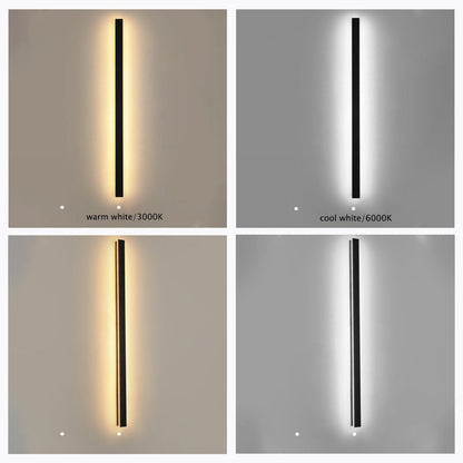 Linear LED Outdoor Sconce 79 Inch Waterproof Metal Wall Light for Patio Garden Facade Pathway Modern Exterior Minimalist Architecture Fixtur