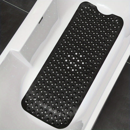 XL Non-Slip Shower and Tub Mat with Suction Cups – Drain Holes, Machine Washable, 40 x 16 in Bath Safety