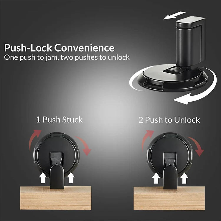 Floor-Mount Push-Lock Door Holder | Zinc Alloy Stopper for Living Room Office Bedroom Hallway | Non-Magnetic Release Mechanism