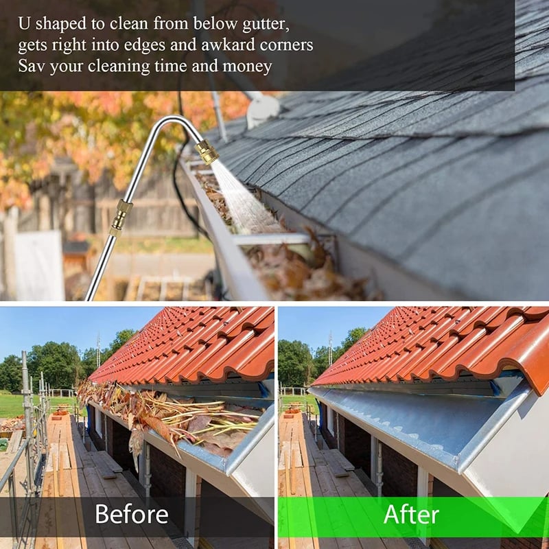 Extendable High-Pressure Washer Wand Kit – Cleaning Lance for Gutters, Roofs & Walls with Nozzles