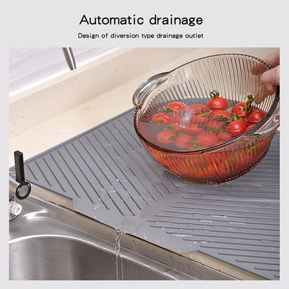 Silicone Drying Mat for Kitchen Counter – Heat Resistant, Non-Slip Dish Drainer Pad for Dishes, Glasses, Cookware | Dishwasher Safe