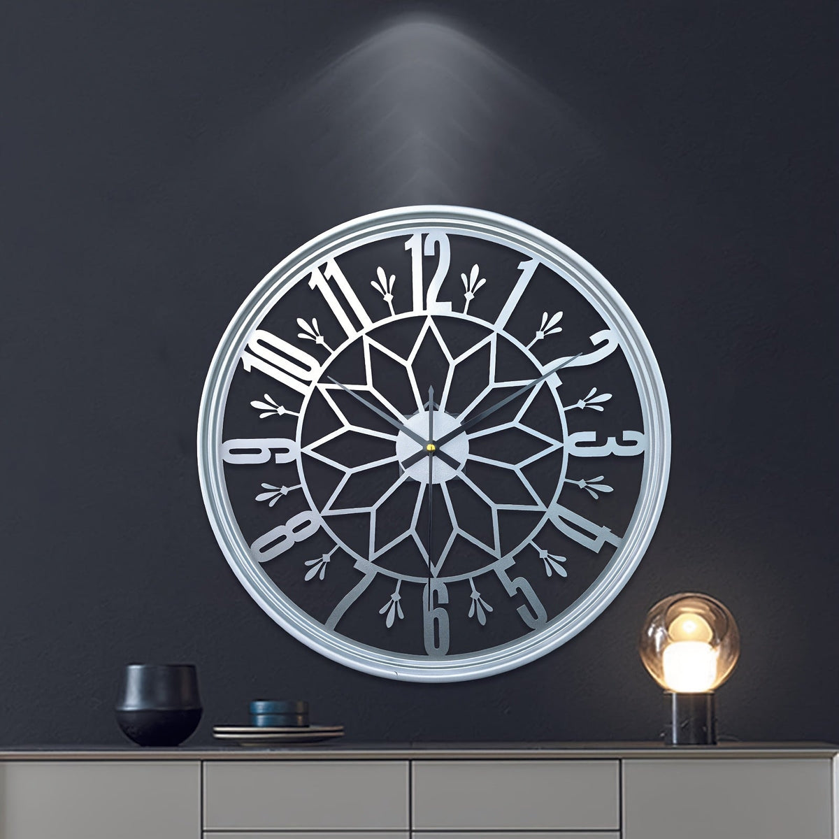 Retro Metal Wall Clock Silent Quartz Movement Industrial Home Office Decor No Ticking Quiet Battery Operated Vintage Handcrafted Look Living