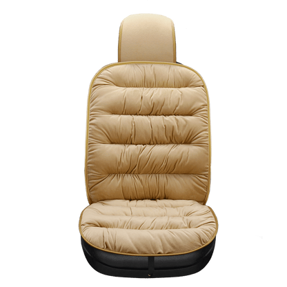 Plush Quilted Auto Seat Protector Pad with Headrest Cover Gray Beige Coffee Black for Front Bucket Seats SUV Truck