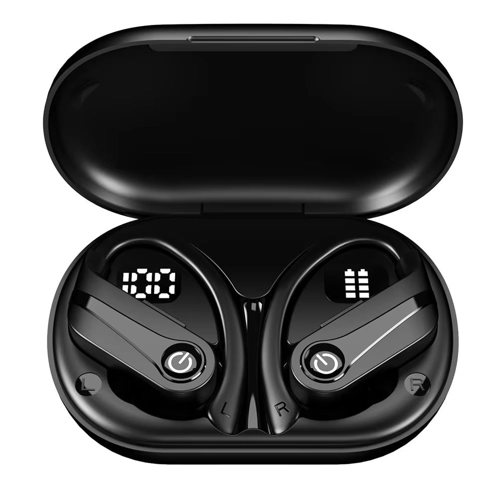 Wireless Sports Earbuds with Ear Hooks IPX7 Waterproof Bluetooth 5.3 Headphones 200-Hour Battery Life Running Gym Workout Fitness Earphones
