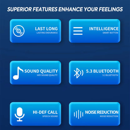 Wireless Sports Earbuds with Ear Hooks IPX7 Waterproof Bluetooth 5.3 Headphones 200-Hour Battery Life Running Gym Workout Fitness Earphones