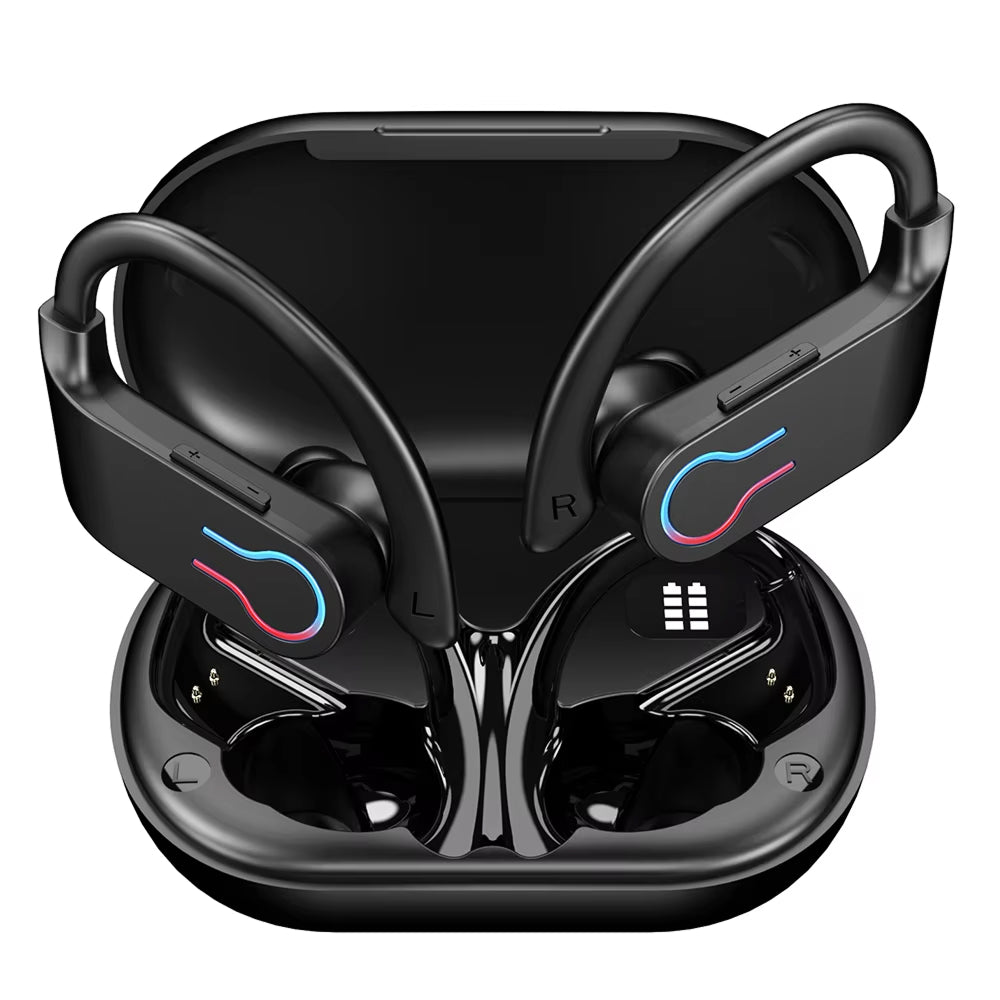 Wireless Sports Earbuds with Ear Hooks IPX7 Waterproof Bluetooth 5.3 Headphones 200-Hour Battery Life Running Gym Workout Fitness Earphones