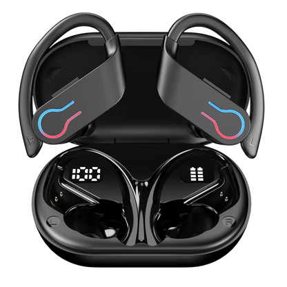 Wireless Sports Earbuds with Ear Hooks IPX7 Waterproof Bluetooth 5.3 Headphones 200-Hour Battery Life Running Gym Workout Fitness Earphones