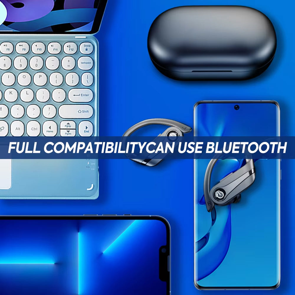 Wireless Sports Earbuds with Ear Hooks IPX7 Waterproof Bluetooth 5.3 Headphones 200-Hour Battery Life Running Gym Workout Fitness Earphones