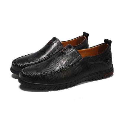 Men's Black Leather Oxfords – Waterproof Casual Dress Shoes for Work, Office & Everyday Comfort – Durable Non-Slip Formal Footwear