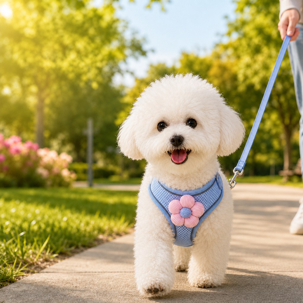 Ortekor Daisy Pet Harness & Leash Set for Daily Walks - Adjustable, Breathable Comfort for Small Dogs & Cats