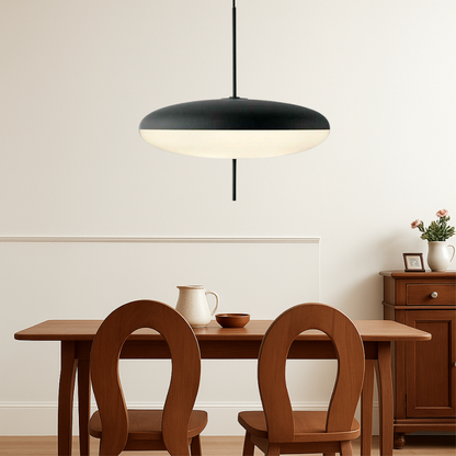 Geometric Pendant Light with LED for Dining Room, Modern Minimalist Hanging Fixture, Adjustable Height Ceiling Light for Kitchen Island