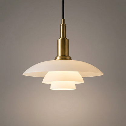 Scandinavian Glass Pendant Light, Adjustable Height Ceiling Fixture, E27 Socket, Minimalist Hanging Lamp for Kitchen Island, Dining Room