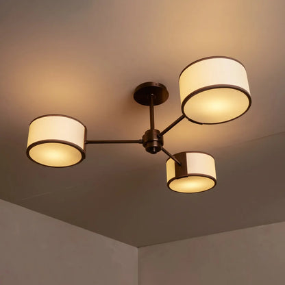 Fabric Drum Ceiling Light 36-Inch – Steel Flush Mount for Living Room, Bedroom, Entryway & Hallway