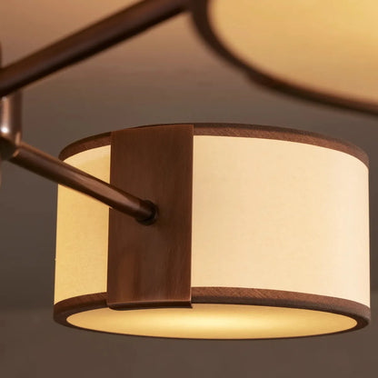 Fabric Drum Ceiling Light 36-Inch – Steel Flush Mount for Living Room, Bedroom, Entryway & Hallway
