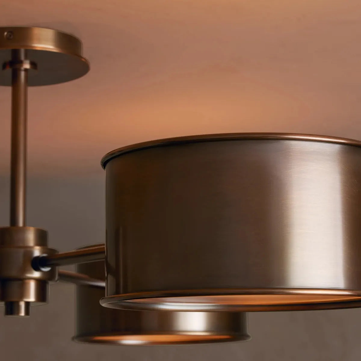 36-Inch Steel Ceiling Light with Diffused Shade for Living Room & Bedroom – French-Inspired Flush Mount Fixture
