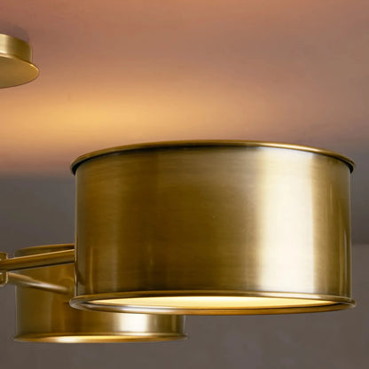 36-Inch Steel Ceiling Light with Diffused Shade for Living Room & Bedroom – French-Inspired Flush Mount Fixture