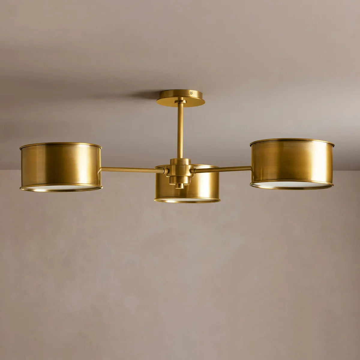 36-Inch Steel Ceiling Light with Diffused Shade for Living Room & Bedroom – French-Inspired Flush Mount Fixture
