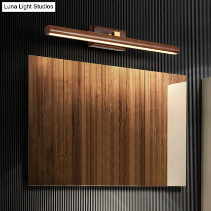 Linear Wood Vanity Light Fixture with LED & Acrylic Diffuser for Bathroom Mirror | Modern Sconce in Dark Walnut Finish