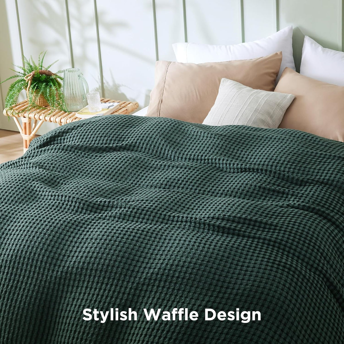 Cotton Throw Blanket Cooling, Bamboo Cooling Blanket for Hot Sleepers, Lightweight Queen Size Blanket for Summer