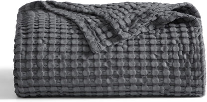 Cotton Throw Blanket Cooling, Bamboo Cooling Blanket for Hot Sleepers, Lightweight Queen Size Blanket for Summer
