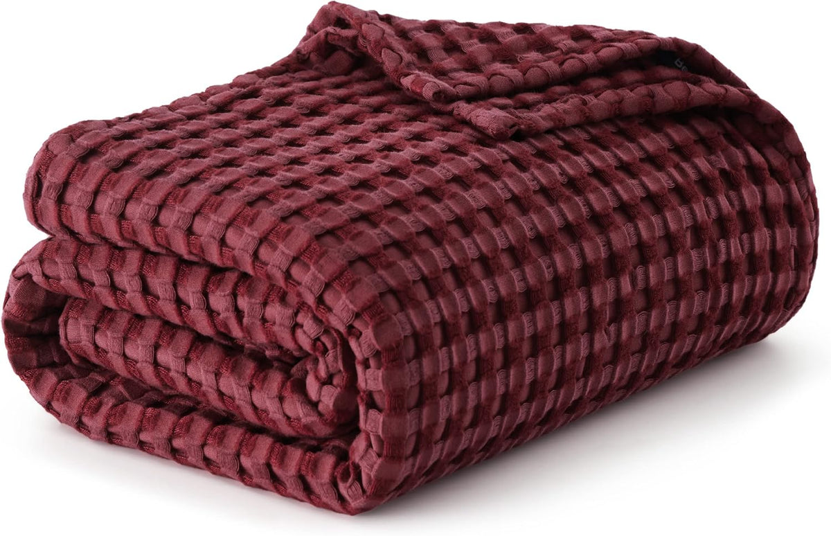 Cotton Throw Blanket Cooling, Bamboo Cooling Blanket for Hot Sleepers, Lightweight Queen Size Blanket for Summer