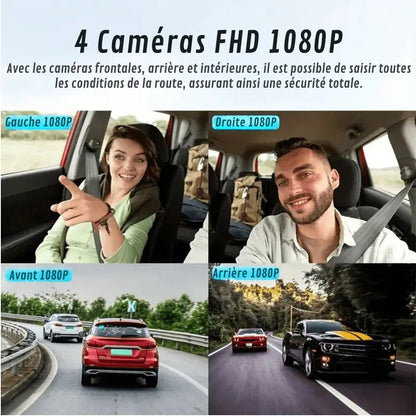 360-Degree Car Dash Cam with Rear Camera & Night Vision – 1080p Full HD Front, Back & Interior Recording System