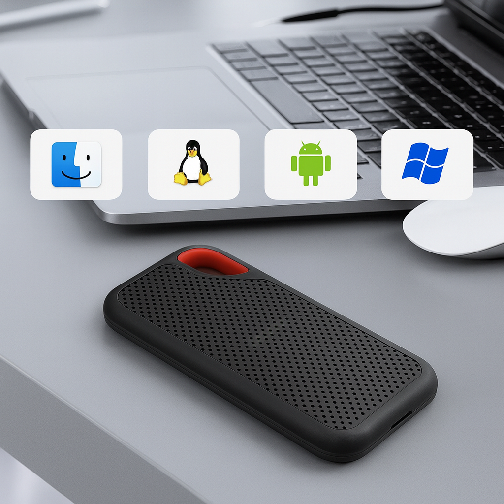 2TB Portable Solid State Drive USB 3.1 External SSD Storage for Laptop Desktop Smartphone PC Mac Windows Android Fast Transfer Backup