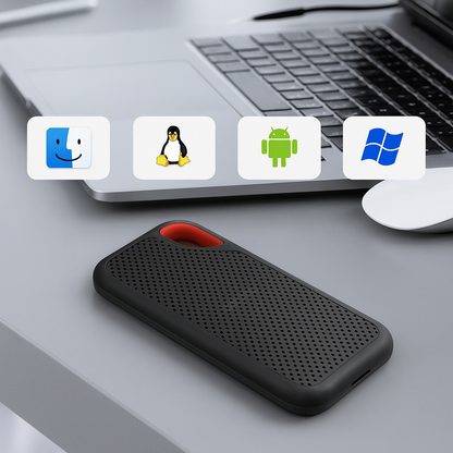 2TB Portable Solid State Drive USB 3.1 External SSD Storage for Laptop Desktop Smartphone PC Mac Windows Android Fast Transfer Backup
