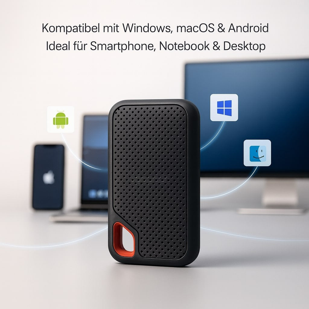 2TB Portable Solid State Drive USB 3.1 External SSD Storage for Laptop Desktop Smartphone PC Mac Windows Android Fast Transfer Backup