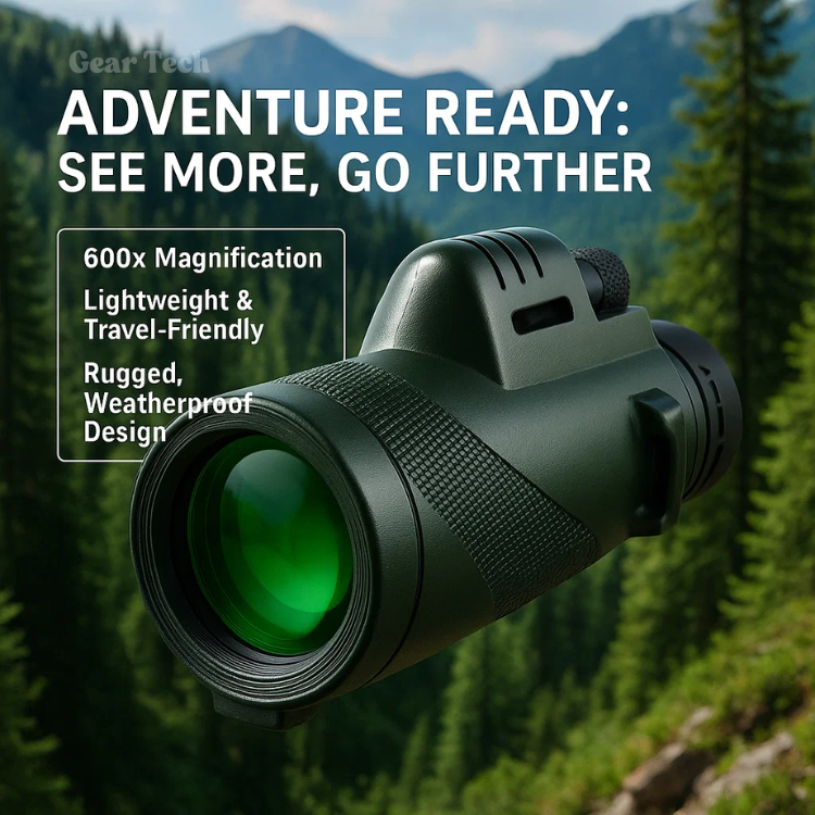 Pocket Monocular Telescope 60x Zoom HD Optics for Wildlife Watching Hiking Concerts Sporting Events Compact Lightweight Phone Camera Adapter