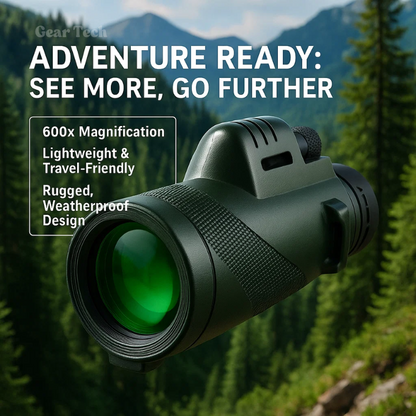 Pocket Monocular Telescope 60x Zoom HD Optics for Wildlife Watching Hiking Concerts Sporting Events Compact Lightweight Phone Camera Adapter