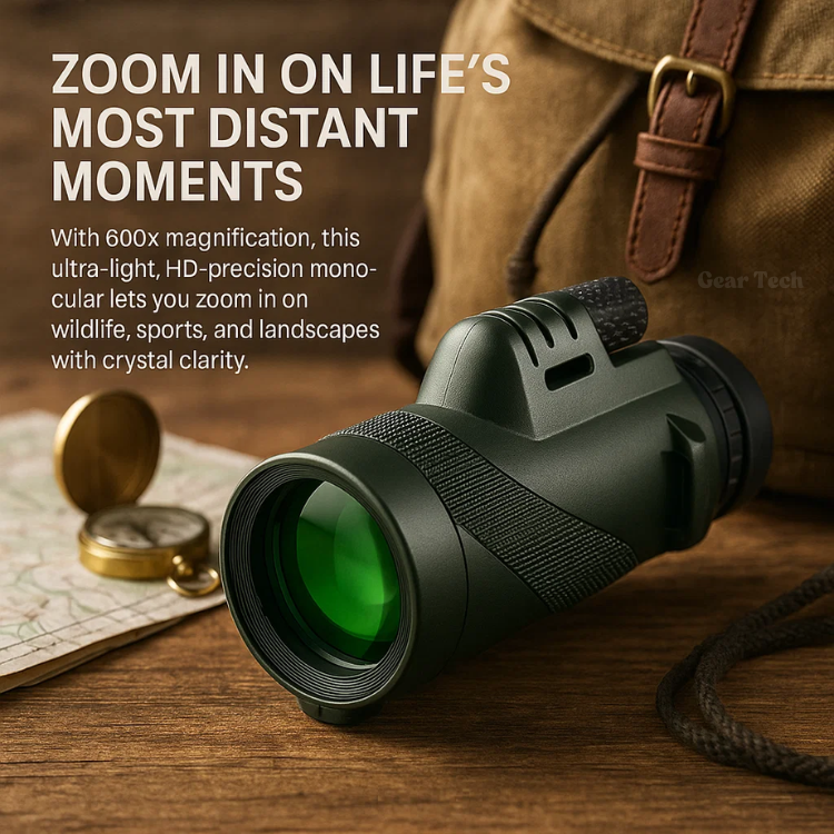 Pocket-Sized Monocular Telescope with 600x Magnification for Wildlife Watching, Sports & Travel | Multi-Coated HD Optics for Nature Observat
