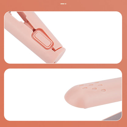 Compact Dual-Function Hair Styling Iron with Ceramic Plates for Curls and Straight Hair | Travel-Size Heated Styling Tool for Women