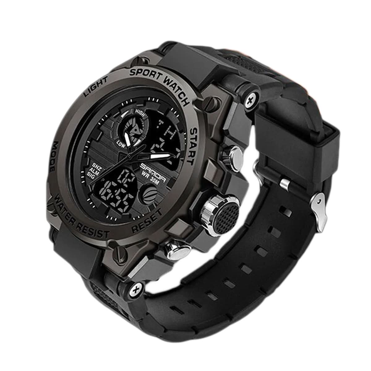 Tactical Sport Watch with Dual Time Zones & LED Backlight for Everyday Adventure