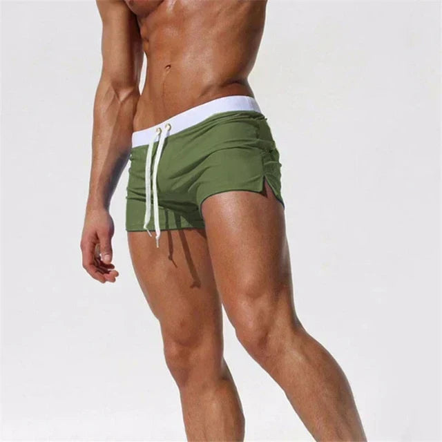 Men's Swim Trunks Quick-Dry Board Shorts with Drawstring Navy Gray Black Pool Beach Swim