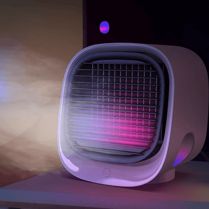 USB Personal Space Cooler Evaporative Air Fan with 3 Speed Settings & LED Night Light for Car, Desk, Bedroom