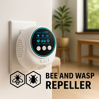 Ultrasonic Insect Repeller for Flying Pests | Plug-In Deterrent for Stinging Insects & Wood-Boring Bugs | Chemical-Free Home Defense