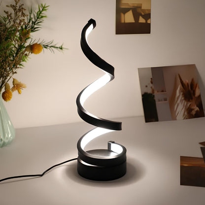 Curved Metal Desk Lamp with Dimmable LED Light and 3 Color Modes for Bedroom Office and Living Room