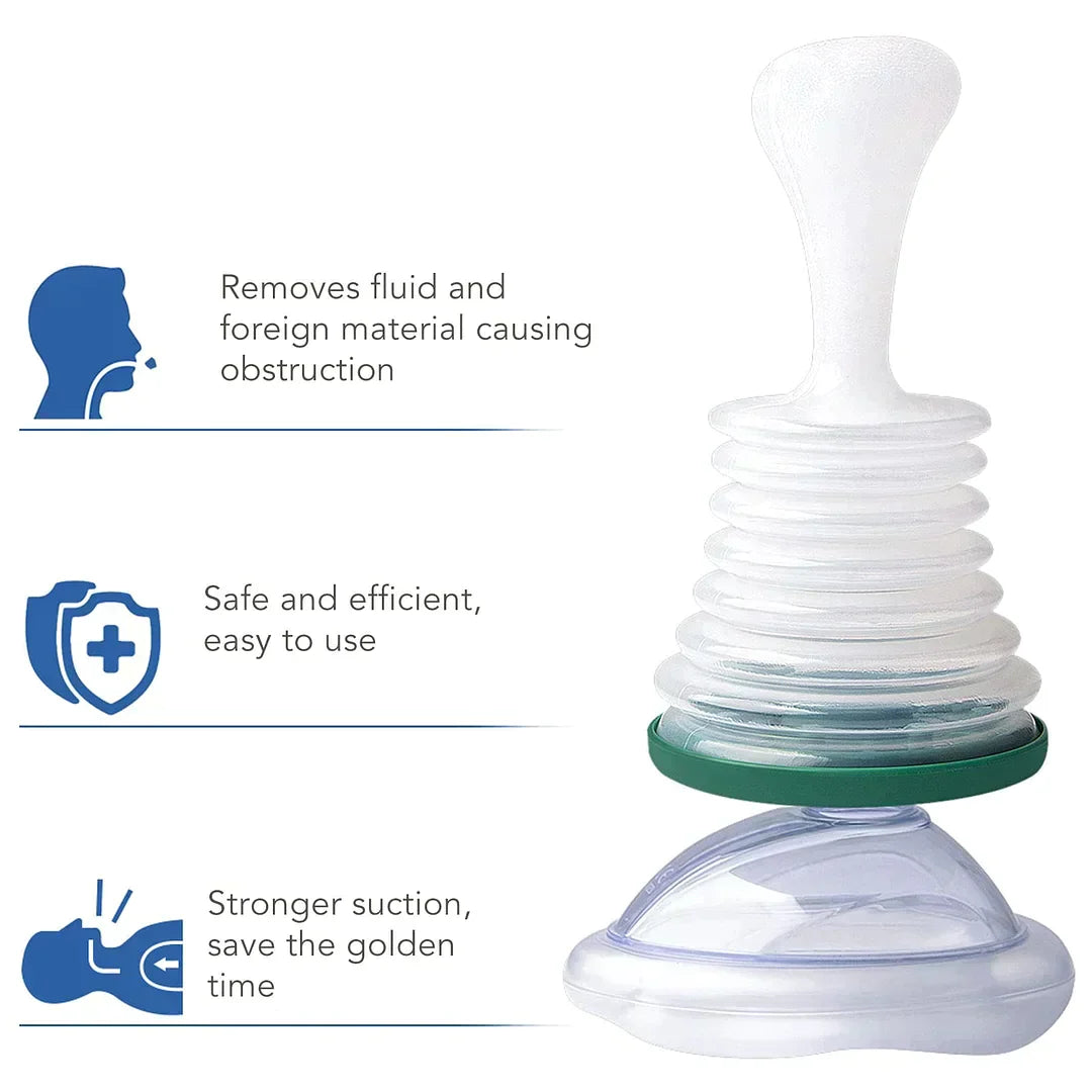 Airway Obstruction Relief Device for Emergency Choking First Aid – Portable Suction Tool for Adults & Kids