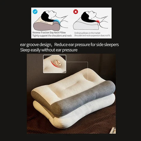 Neck Pillow Ergonomic Contour Microfiber Filled 48 x 74 cm