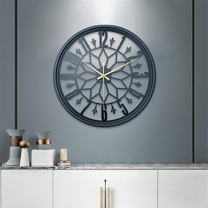 Retro Metal Wall Clock Silent Quartz Movement Industrial Home Office Decor No Ticking Quiet Battery Operated Vintage Handcrafted Look Living
