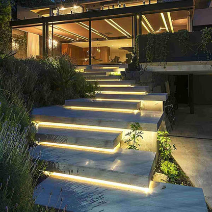 Waterproof Low-Profile LED Tape Light 24V COB Strip for Outdoor Steps Pool Deck Landscaping Garden Pathway Underwater Installation Flexible