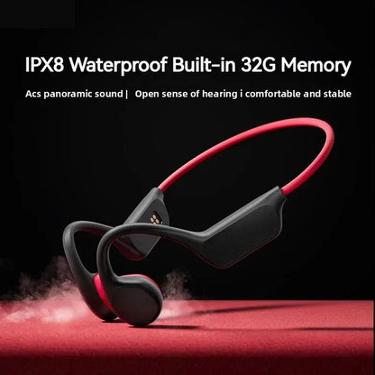 Bone Conduction Swim Headphones with 32GB Storage & IPX8 Waterproof Rating for Pool Training, Open Water Swimming, Running & Cycling