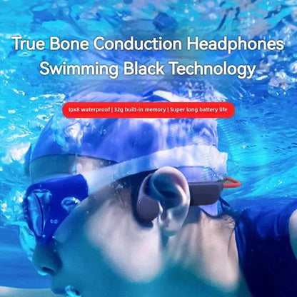 Bone Conduction Swim Headphones with 32GB Storage & IPX8 Waterproof Rating for Pool Training, Open Water Swimming, Running & Cycling
